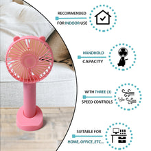 PORTABLE CLASSIC HAND FAN TABLE FAN 3 STEP SPEED SETTING FAN PERSONAL DESK FAN SUITABLE FOR OFFICE , SCHOOL & HOME USE (battery not included)