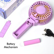 7604 Portable Mini handy Fan & Personal Table Fan | Rechargeable Battery Operated Fan Suitable for Kids, Women, Makeup Artist, Home Office 