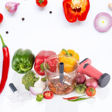 1100 ml 2 in 1 Push up Chopper with Blender affixed with 6 Sharp Blade | Vegetable and Fruit Cutter with Easy Push and chop Button