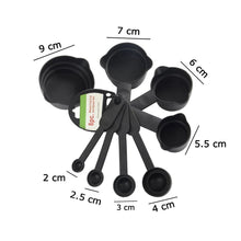 106 Plastic Measuring Cups and Spoons (8 Pcs, Black) Jyotin Enterprises