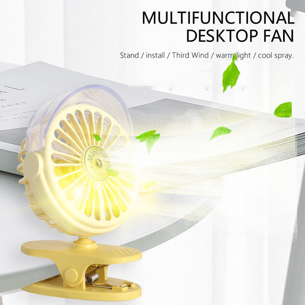 Clip Desk Fan Portable Wind Desktop Table Cooling Fan in Single Button, Adjustment Mini Personal Fan for Home Desktop Office Car Indoor Outdoor Travel (Battery Not Include)