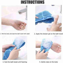 1302A Silicone Body Back Scrubber Double Side Bathing Brush for Skin Deep Cleaning, Scrubber Belt 