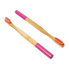 Bamboo Wooden Toothbrush Soft Bristles Toothbrush Wooden Child Bamboo Toothbrush Biodegradable Manual Toothbrush for Adult, Kids (2 Pc With Cover)