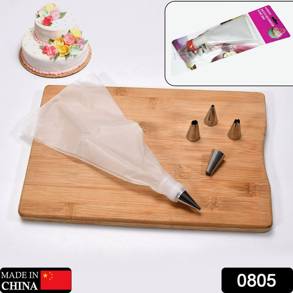 Cake Decorating Nozzle with Piping Bag Stainless Steel Piping Cream Frosting Nozzles