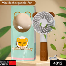 4812 Portable Bear Styled Hand Fan Rechargeable Handheld Fan For Travel , home & Office Use 