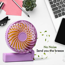 7604 Portable Mini handy Fan & Personal Table Fan | Rechargeable Battery Operated Fan Suitable for Kids, Women, Makeup Artist, Home Office 