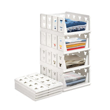 4 Layer Stackable Multifunctional Storage,for Clothes Foldable Drawer Shelf Basket Utility Cart Rack Storage Organizer Cart for Kitchen, Pantry Closet, Bedroom, Bathroom, Laundry (4 Layer 1 Pc)