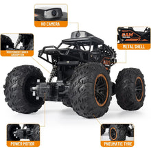 Remote Control Car with Camera Off-Road Remote Control Truck Monster Trucks for Boys 8-12 Birthday Gift For Kids Adults Gift For Boys And Girls HD Camera Rock Crawler Monster Truck Toy