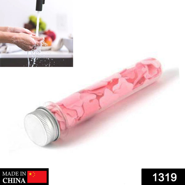 1319 Portable Hand Washing Bath Flower Shape Paper Soap Strips In Test Tube Bottle 