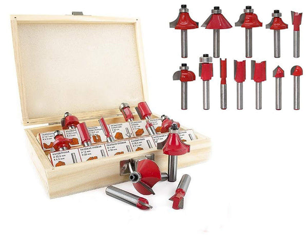 12 / 15pcs Milling Cutter Router Bit Set