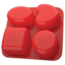 0773 Silicone Circle, Square, Oval and Heart Shape Soap And Mini Cake Making Mould 