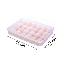 2645 24 Grids Plastic Egg Box Container Holder Tray for Fridge with Lid for 2 Dozen Egg Tray 