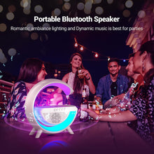 3-in-1 Multi-Function LED Night Lamp with Bluetooth Speaker, Wireless Charging, for Bedroom for Music, Party and Mood Lighting - Perfect Gift for All Occasions blootuth speaker (Media Player)