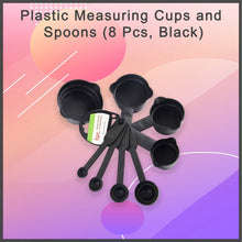 106 Plastic Measuring Cups and Spoons (8 Pcs, Black) Jyotin Enterprises